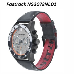 Fastrack NS3072NL01 Hitlist Quartz Chronograph Grey Dial Leather Strap Watch