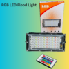 RGB LED Flood Light- Remote Controlled IP66 Waterproof Landscape & Outdoor Lighting (50W, AC220V)