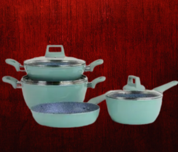 Kiam Die-Casting 7 Set Non-Stick Pan Ceramic Coated-Blue Color