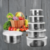 Stainless Steel Food Container Storage Box With Cover 5 In 1 Set