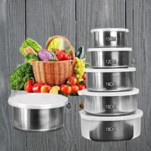 Stainless Steel Food Container Storage Box With Cover 5 In 1 Set